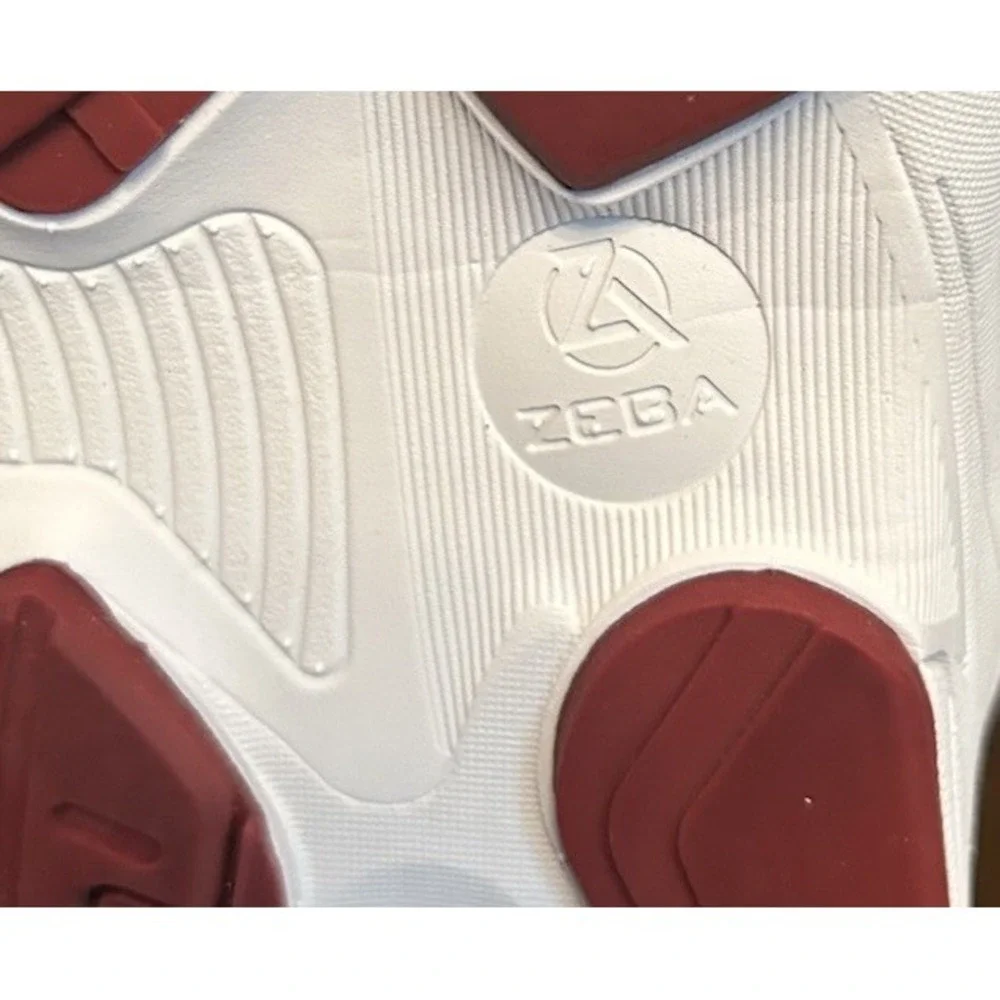 ZEBA Shoes Men's Size 9.5 White Red Hand Free Slip On Comfort Sneakers With BOX‎